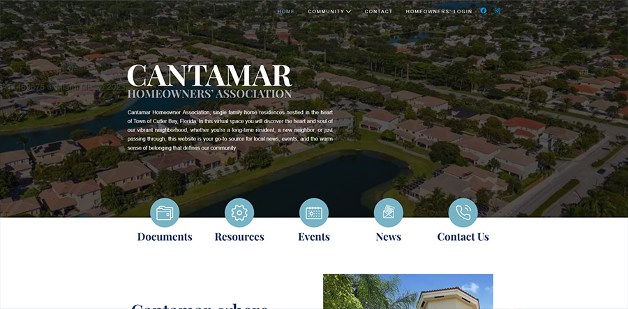 Proyecto de WordPress para Cantamar HOA
